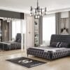 Star Glam Tufted Velvet Grey King Bed