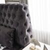 Star Glam Tufted Velvet Grey King Bed