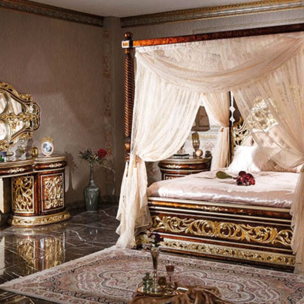 Sultani Canopy Royal Gold Bedroom Set