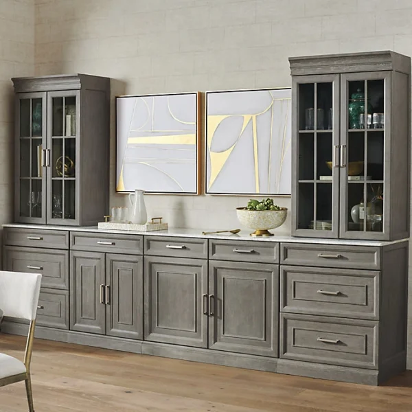 Everly Grey Modular Dining Room Storage Buffet Cabinet