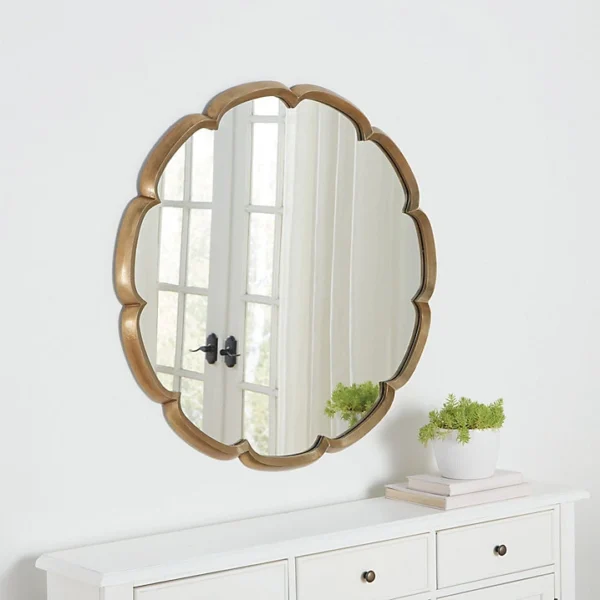 Victorian Majesty Ornate Antique Gold Arched Wall Mirror