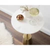 Tira Carrara White Marble Round End Table