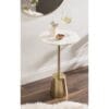 Tira Carrara White Marble Round End Table