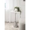 Tira Carrara White Marble Round End Table