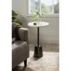 Tira Carrara White Marble Round End Table