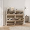 Urban Oak Slimline Entryway Shoe Storage Cabinet