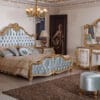 Valdes High-Gloss Glam Gold Accent King Bed