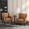 Valencia Mid-Century Modern Faux Leather Accent Chair