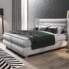 Valentino Sculptural Wingback Grey King Bed
