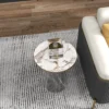 Venezia White Modern Marble End Table