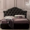 Veneziano Classic Tufted Leather Dark King Bed