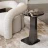Verona Nero Black Marble Modern End Table
