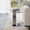 Verona Nero Black Marble Modern End Table