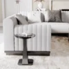 Verona Nero Black Marble Modern End Table
