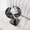 Verona Nero Black Marble Modern End Table