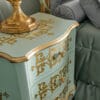 Versailles Canopy Aqua Gold Tufted King Bedroom Set