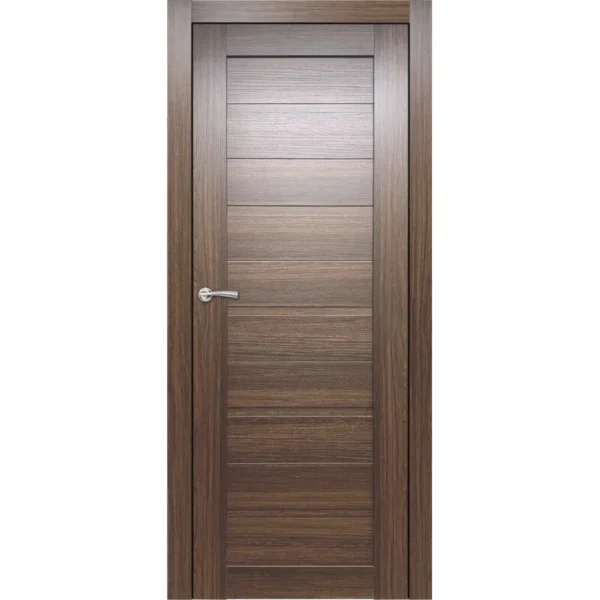 Vertical Line Walnut Modern Interior Single Door