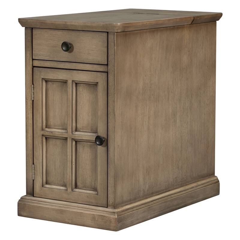 Everleigh Vintage Wood USB Charging Port Sofa Side Table
