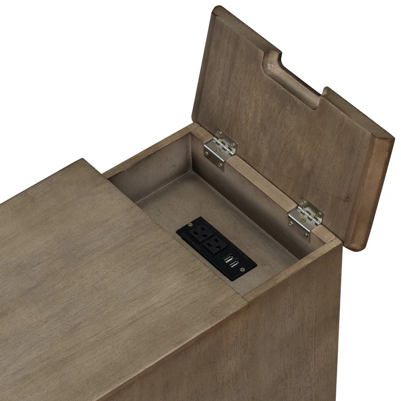 Everleigh Vintage Wood USB Charging Port Sofa Side Table