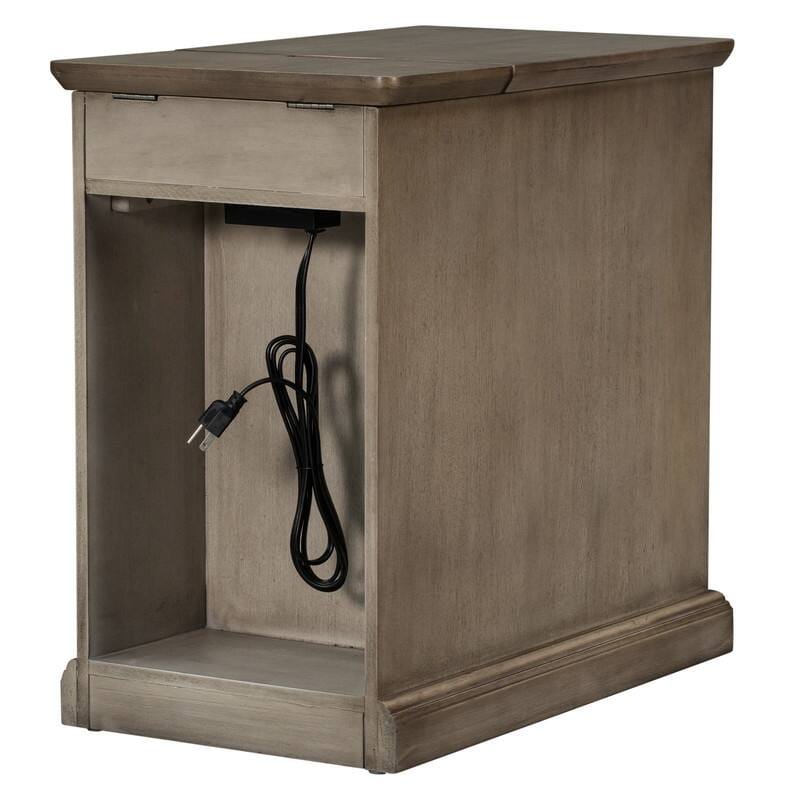 Everleigh Vintage Wood USB Charging Port Sofa Side Table