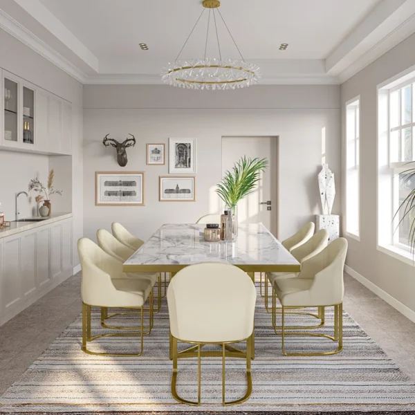Visionnaire Kerwan Couture Black Marble Dining Table