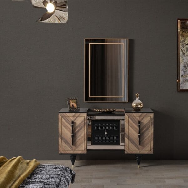 Vizyon Modern Wingback Black King Bed
