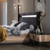 Vizyon Modern Wingback Black King Bed