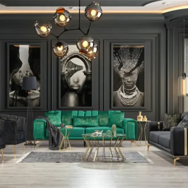 Emerald Majesty Luxury Velvet Salon Ensemble