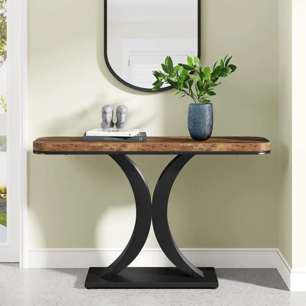 X-CURVE Industrial Entryway Slim Console Table