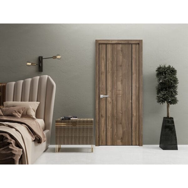 Zen Walnut Linear Modern Interior Bi-fold Door