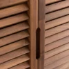 Zenith Walnut Slatted Wood Entryway Shoe Storage Cabinet