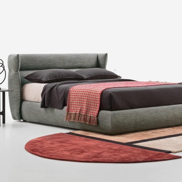 Destin Contemporary Wingback Grey Fabric Bed