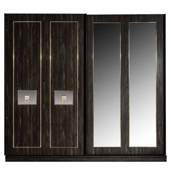 Aronya Transitional Dark Wood Wardrobe