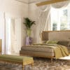 Okyanus Royal Carved Gold Tufted King Bed