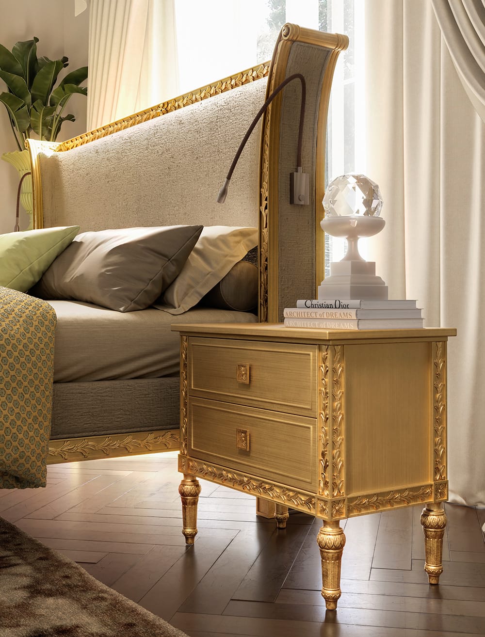 Okyanus Royal Carved Gold Tufted