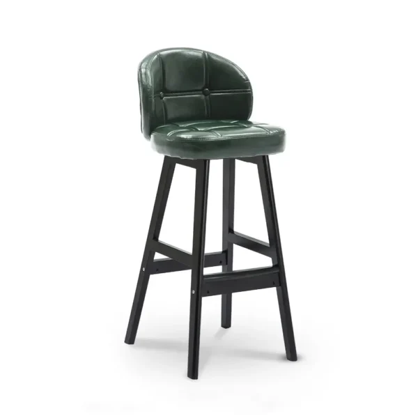 Jade Regal Tufted Vegan Leather Swivel Bar & Counter Stool