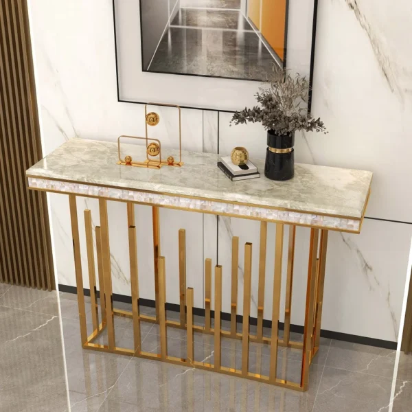 GEO Luxury Marble Top Modern Console Table