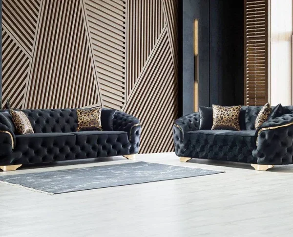 Carlino Accent Modern Velvet Sofa Set