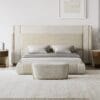 Avellino Contrast Padded Dark Wood King Bed