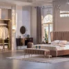 Longhi Minimalist Padded Neutral King Bed