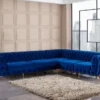 Sapphire Luxe Tufted Velvet Blue Sectional