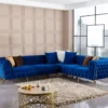 Sapphire Luxe Tufted Velvet Blue Sectional