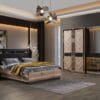 Vizyon Modern Wingback Black Wardrobe