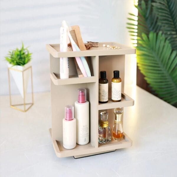 360° Rotating Beauty Station + Spinning Makeup & Skincare Organizer