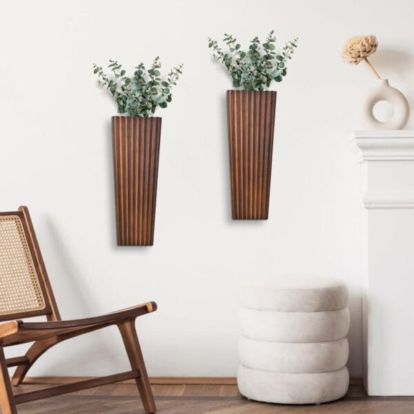 Vertical Fluted Tapered Planter Set