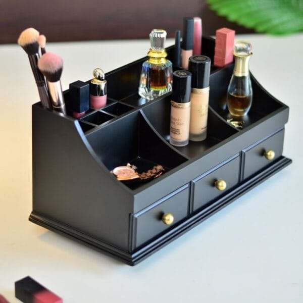 Elite Tiered Makeup & Jewelry Station + Multipurpose Vanity Organizer with Drawers
