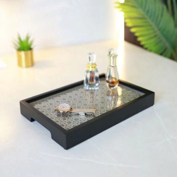 Modern Inlay Utility Tray for Dining, Vanity and Desk