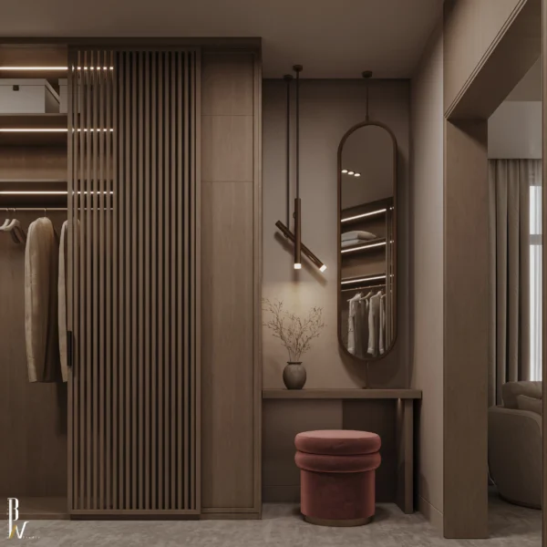 Chocolate Velvet Bed, Luxury Wrap-Around Headboard, Modern Brown Bedroom Suite, Designer Mood Lighting, High-End Upholstered Bed, Sienna Luxury Collection.