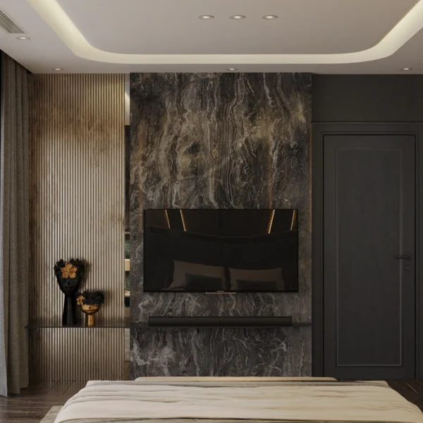 Redefine modern elegance with the Obsidian Slate Contemporary Bedroom Set. Featuring a split-panel plush headboard and architectural marble accents, it creates a moody, sophisticated sanctuary for the ultimate nightly retreat.