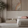 Chocolate Velvet Bed, Luxury Wrap-Around Headboard, Modern Brown Bedroom Suite, Designer Mood Lighting, High-End Upholstered Bed, Sienna Luxury Collection.